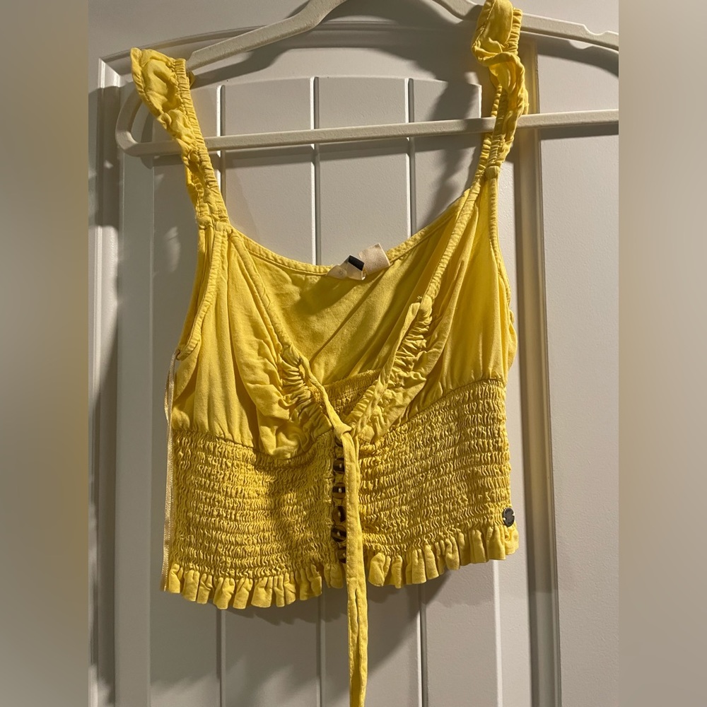 yellow crop top ROXY size small